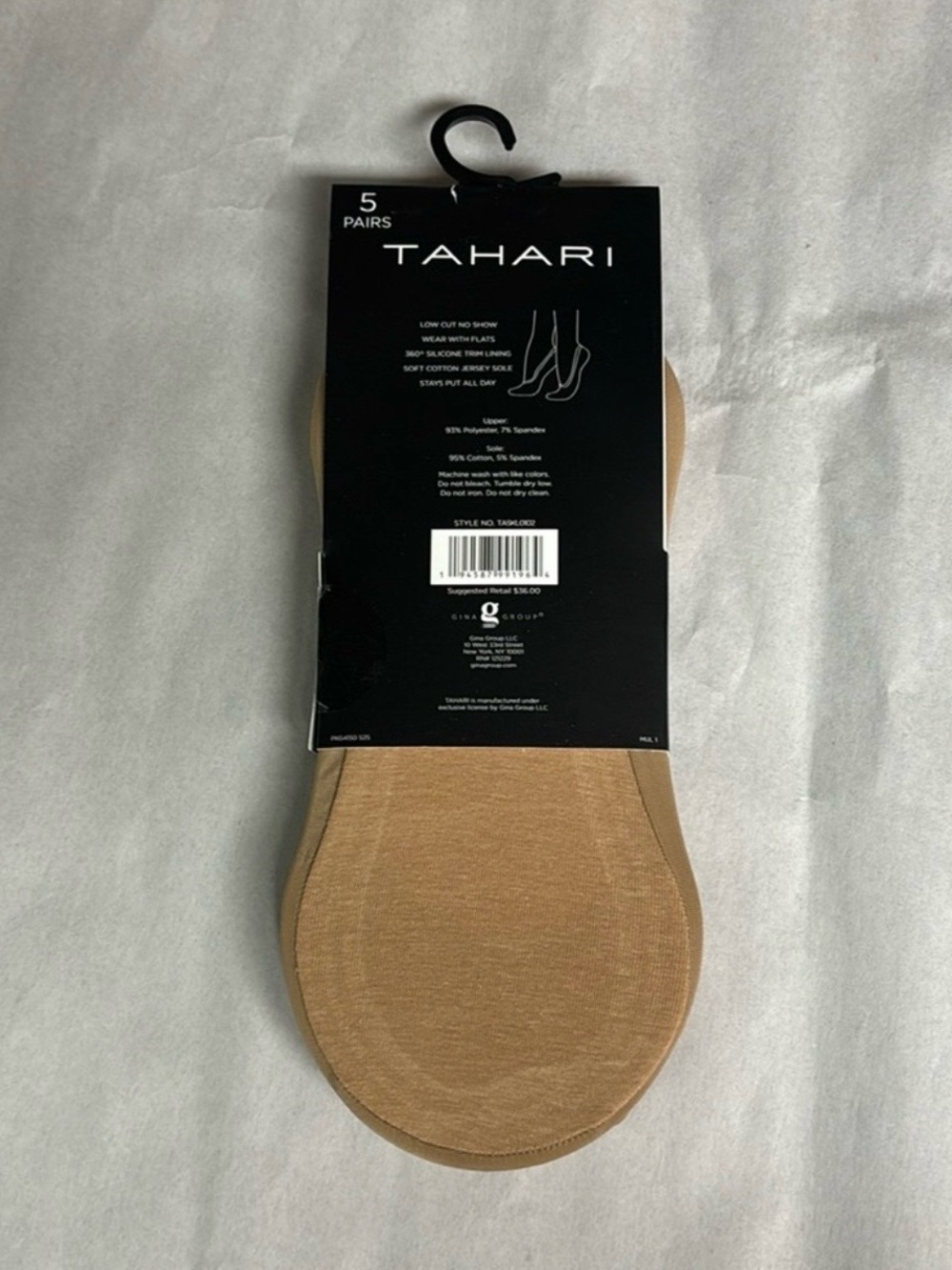 New Tahari Socks Women’s 5 Pairs Liners Socks Tan Low Cut No Show Casual Preppy - Picture 4 of 14